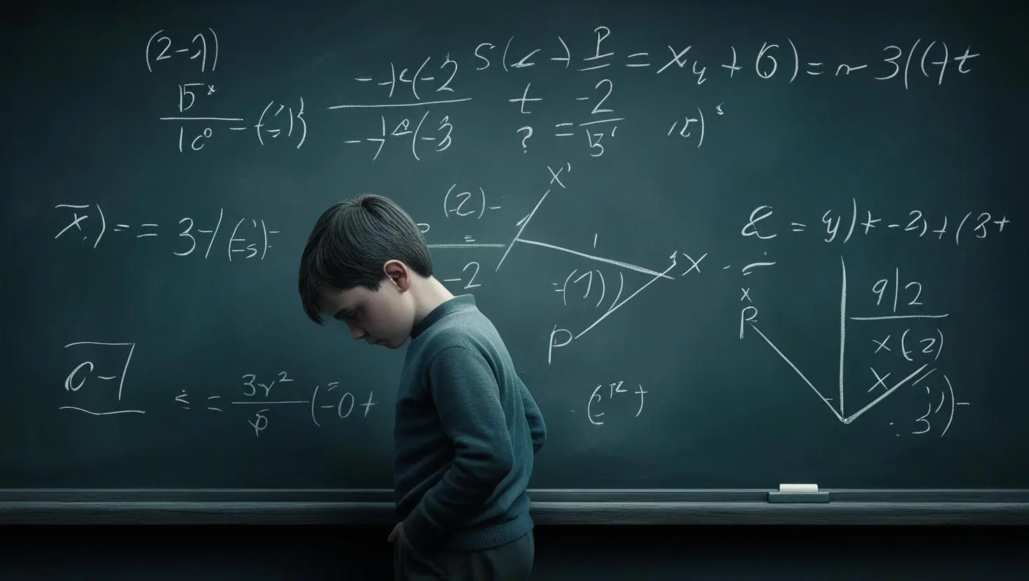 Uczeń pokonujący lęk przed matematyką